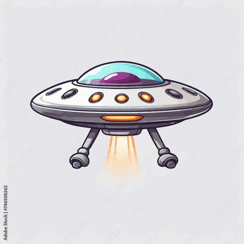 Ufo Cartoon Design Very Cool