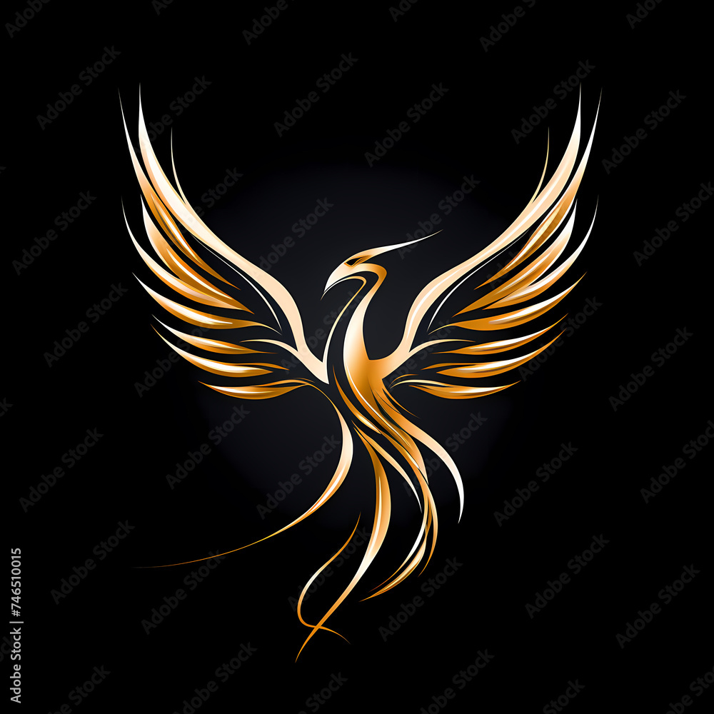 logo illustration of flying phoenix logo illustration of flying phoenix