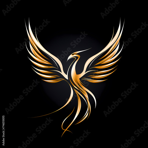 logo illustration of flying phoenix