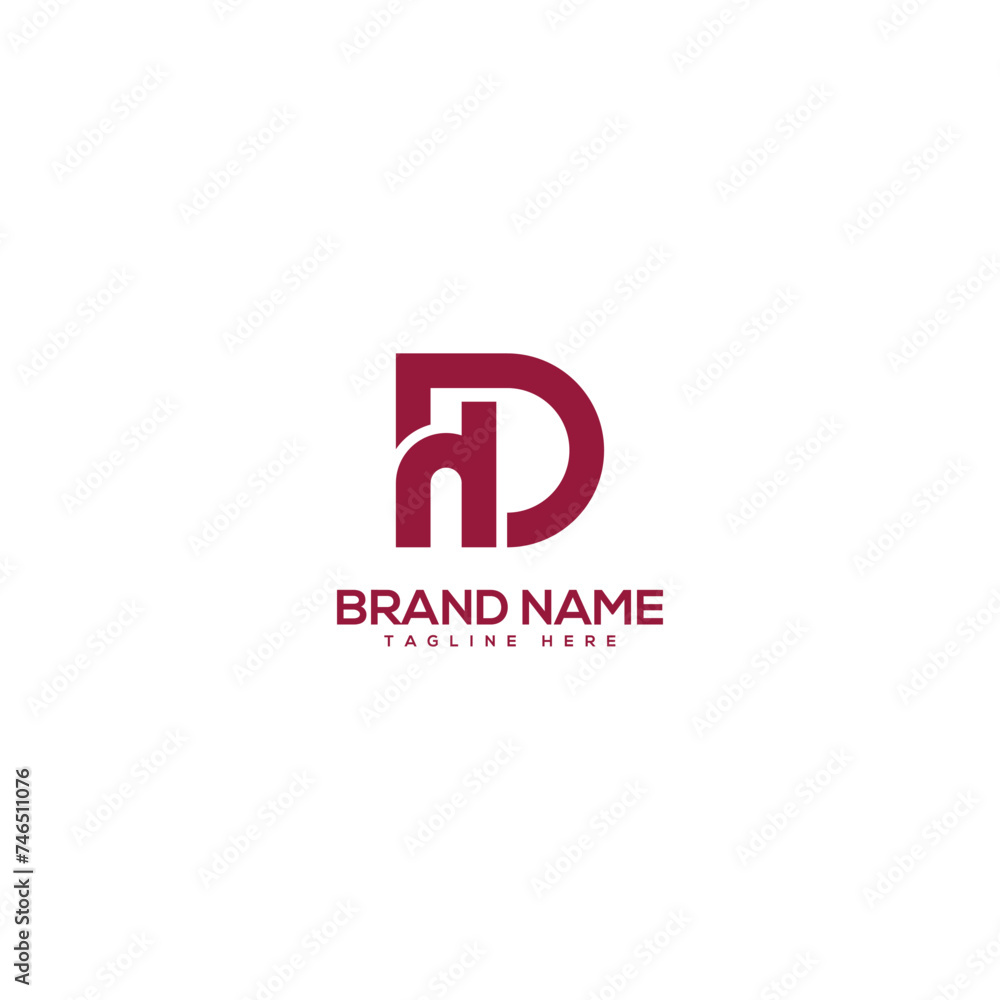 Modern creative letter HD DH logo design vector element. Initials business logo.