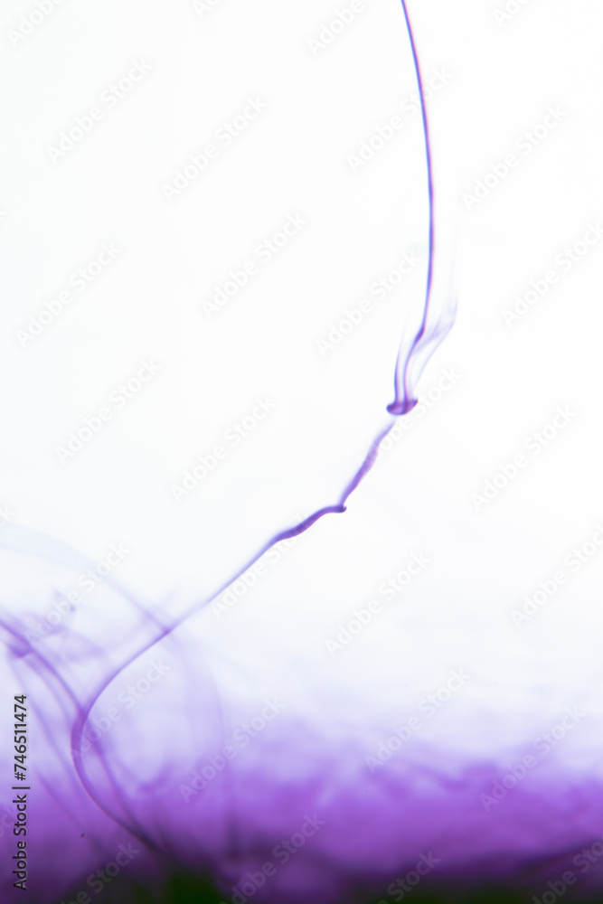 Obraz premium water soluble violet photo There are patterns created by the flow of paint in the water.