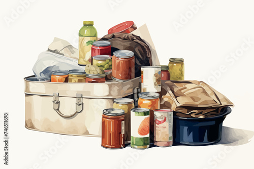vehicle full of fruits and vegetables - cartoon