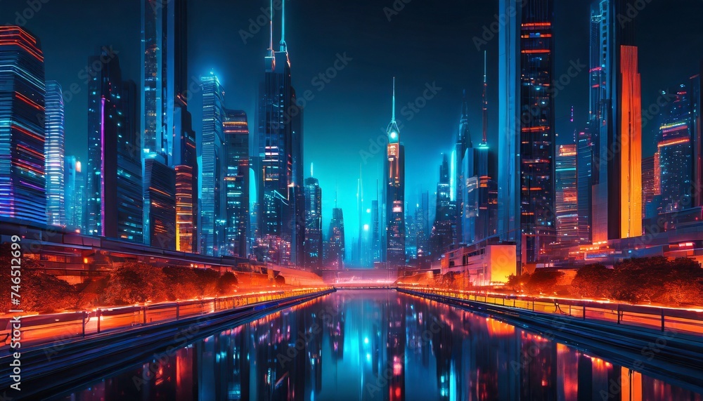 Fototapeta premium city skyline at night