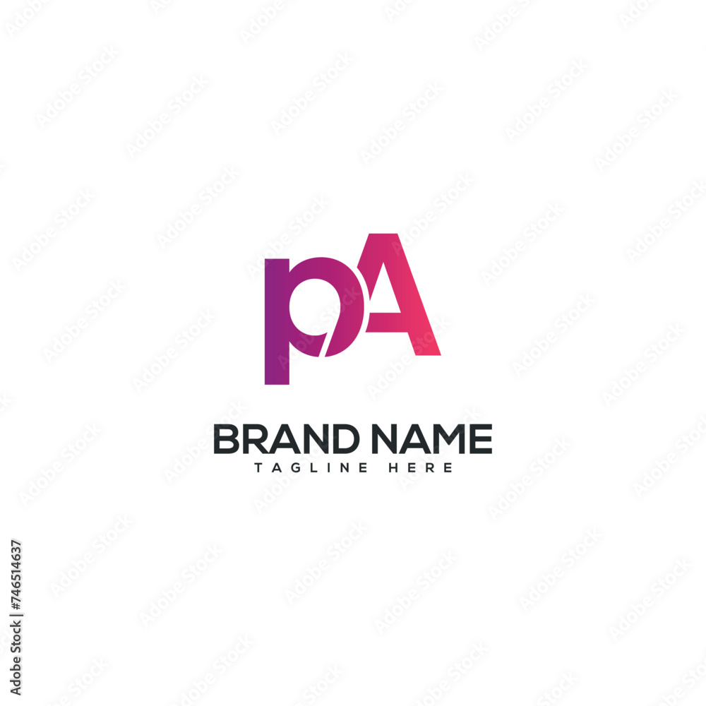Modern colorful letter PA AP logo design vector element. Initials business logo.
