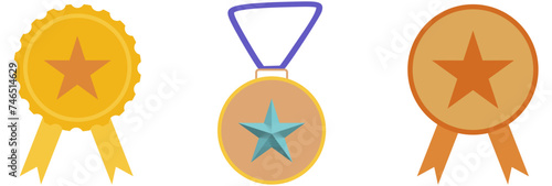 Golden coin with star champion 1st winner concept. Cartoon minimal cute smooth. Best award game assurance premium quality guarantee floating on purple pastel background.