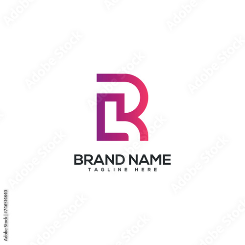 Modern colorful letter LR RL logo design vector element. Initials business logo.
