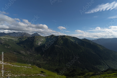 Mountain landscape in summer high in the Polish Tatras.