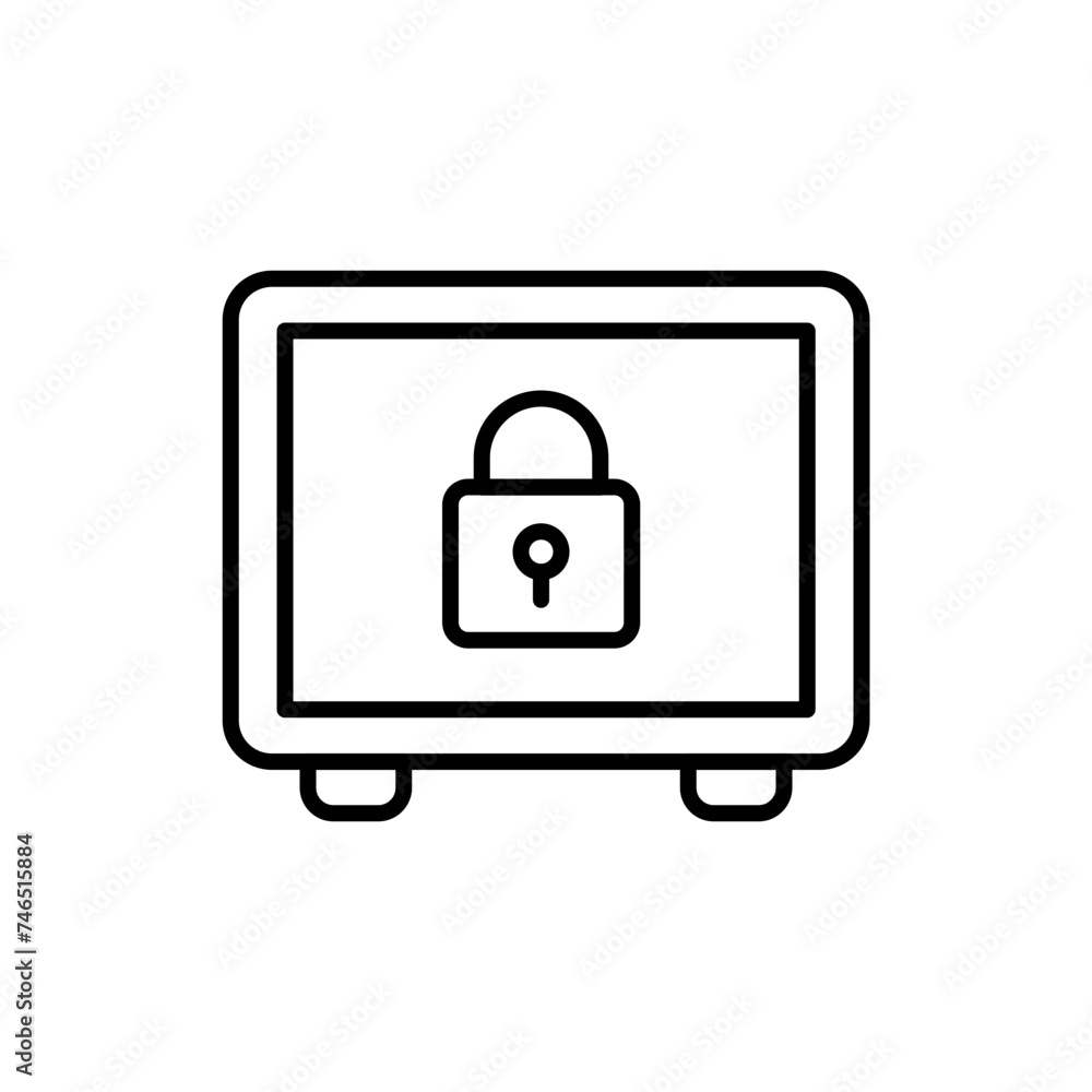 Safe box outline icons, minimalist vector illustration ,simple transparent graphic element .Isolated on white background Safe box outline icons, minimalist vector illustration ,simple transparent graphic element .Isolated on white background