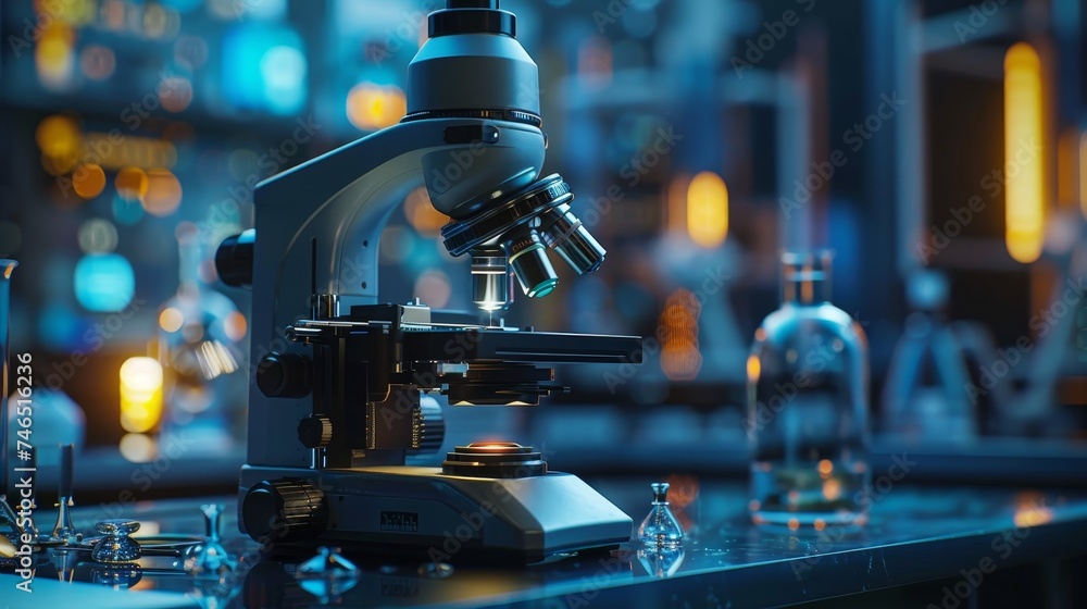 A sophisticated microscope equipped with multiple lenses stands ready on a laboratory bench, surrounded by the ambient lighting of a high-tech research facility. A sophisticated microscope equipped with multiple lenses stands ready on a laboratory bench, surrounded by the ambient lighting of a high-tech research facility.
