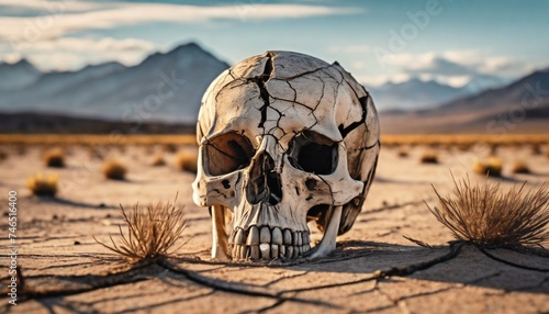 skull in the desert