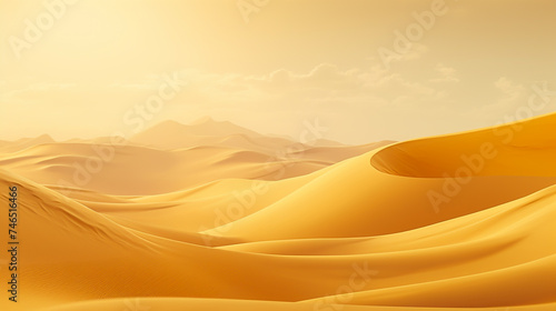 Abstract yellow desert landscape.yellow, beauty, pastel yellow waves. The concept of natural beauty