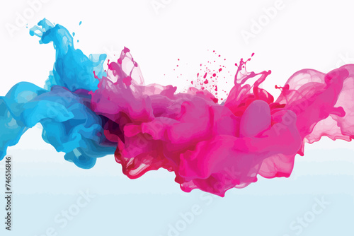 colorful rainbow holi paint color powder explosion isolated on white wide panorama background