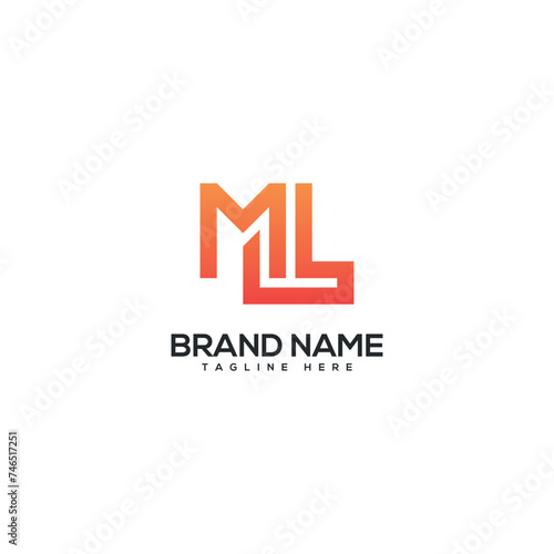 Modern colorful letter ML LM logo design vector template. Initials business logo.