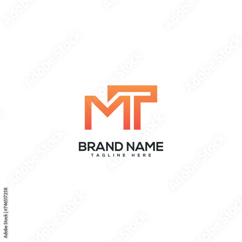 Modern colorful letter MT TM logo design vector template. Initials business logo.