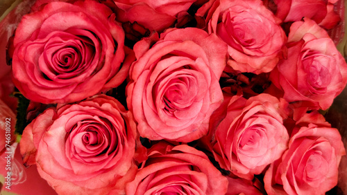 Large pink flower bouquet. 