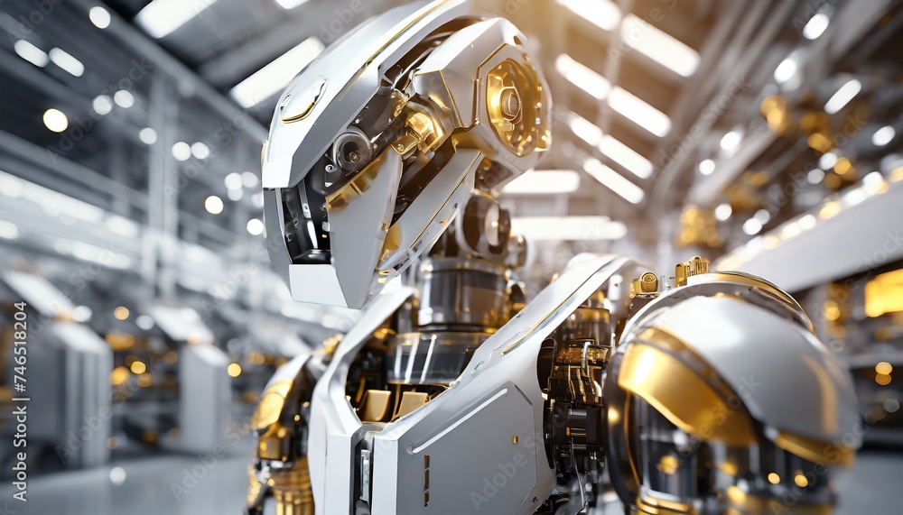 Fototapeta premium 3d render of a robot with a sign