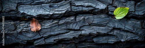 Burning wood charcoal background, charred wood texture, burnt wood background and blackened wood grain. Burning wood coal - carbon fiber photo