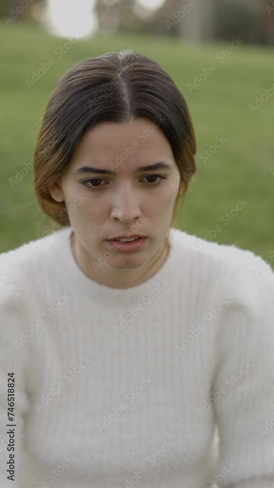 Young woman has shocked expression on face after getting bad news Young woman has shocked expression on face after getting bad news