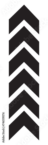Arrow icon chevron doodle black line graphic design. Vector isolated on white background. Vector illustration.