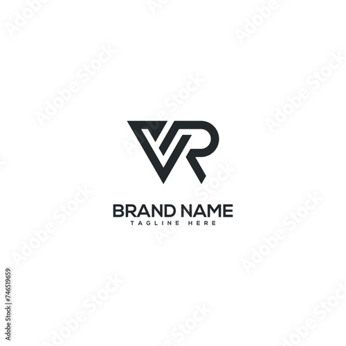 Free Download Modern letter VR RV logo design vector template. Initials monogram icon. - GFXLoad