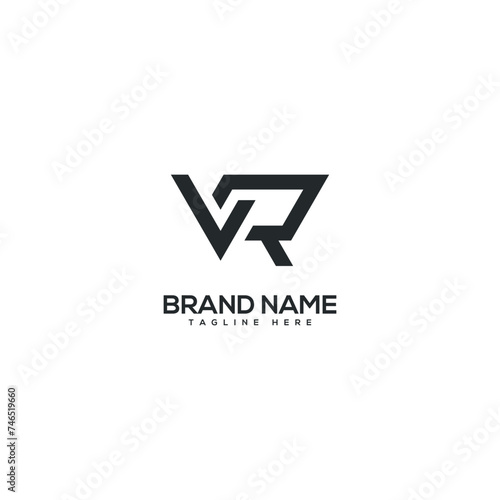 Modern letter VR RV logo design vector template. Initials monogram icon.