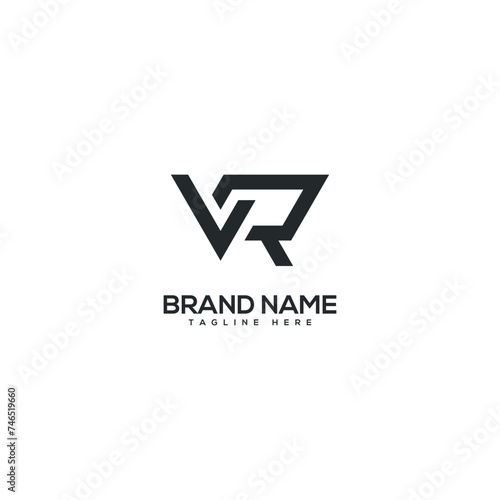 Free Download Modern letter VR RV logo design vector template. Initials monogram icon. - GFXLoad