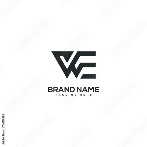 Modern letter WE EW logo design vector template. Initials monogram icon.
