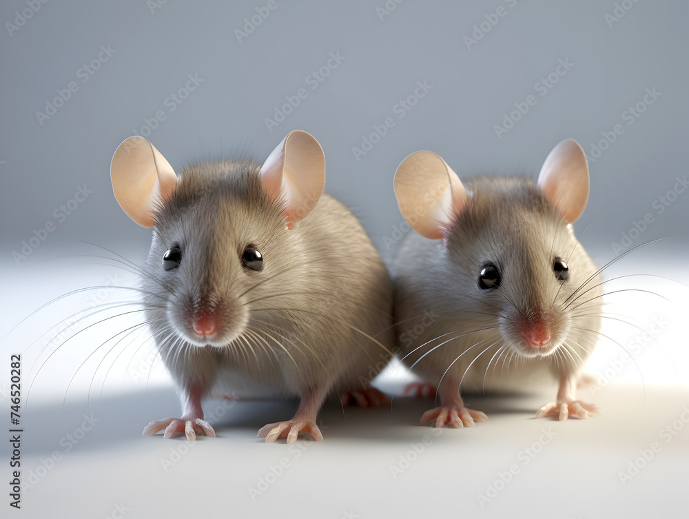 Two cute mice. Funny rodents. Two cute mice. Funny rodents.