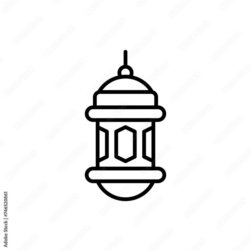 Islamic lantern outline icons, minimalist vector illustration ,simple transparent graphic element .Isolated on white background Islamic lantern outline icons, minimalist vector illustration ,simple transparent graphic element .Isolated on white background
