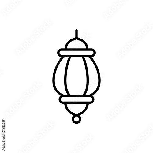 Islamic lantern outline icons, minimalist vector illustration ,simple transparent graphic element .Isolated on white background