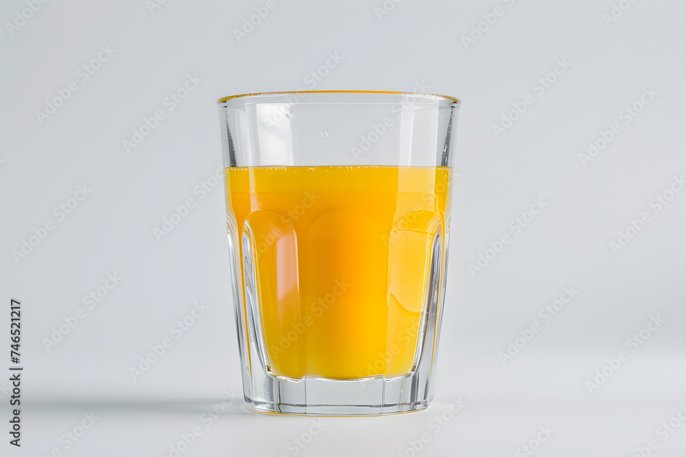 Orange juice glass isolated on white background