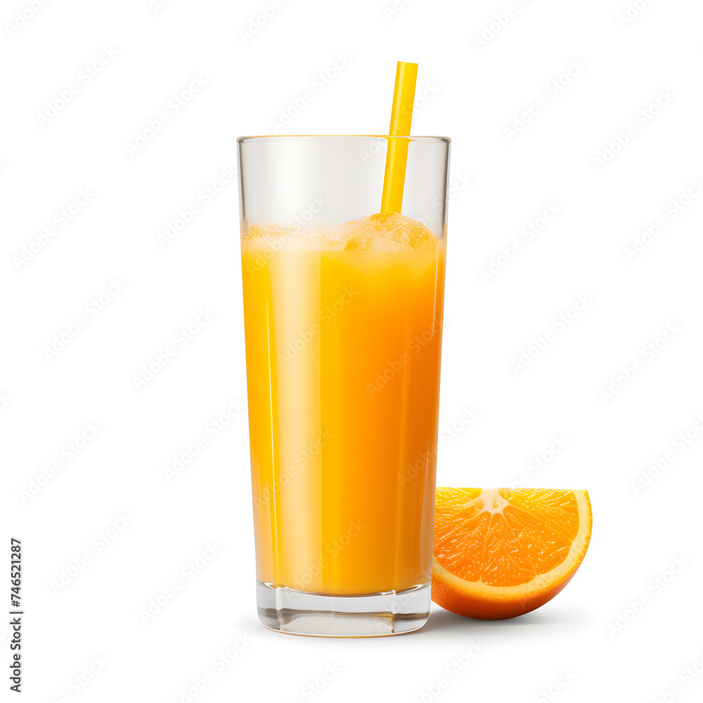 Orange juice glass isolated on white background Orange juice glass isolated on white background