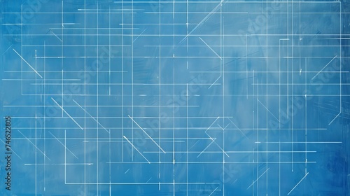 Minimalistic Sky Blue Blueprint Background