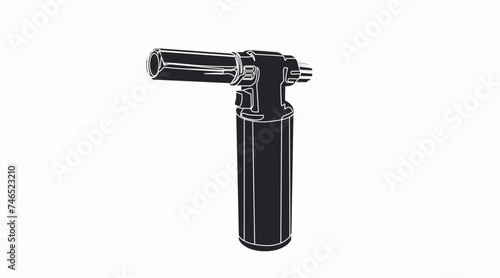 Vector Isolated Illustration of a Blowtorch. Black and white illustration