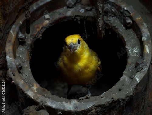 Canary Bird in Mine Shaft photo