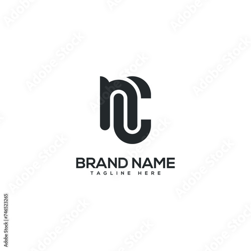 Modern letter NC CN logo design vector template. Initials monogram icon.