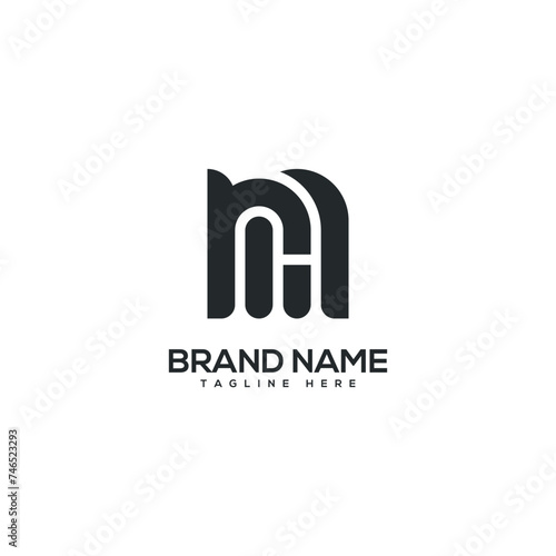 Modern letter NH HN logo design vector template. Initials monogram icon.