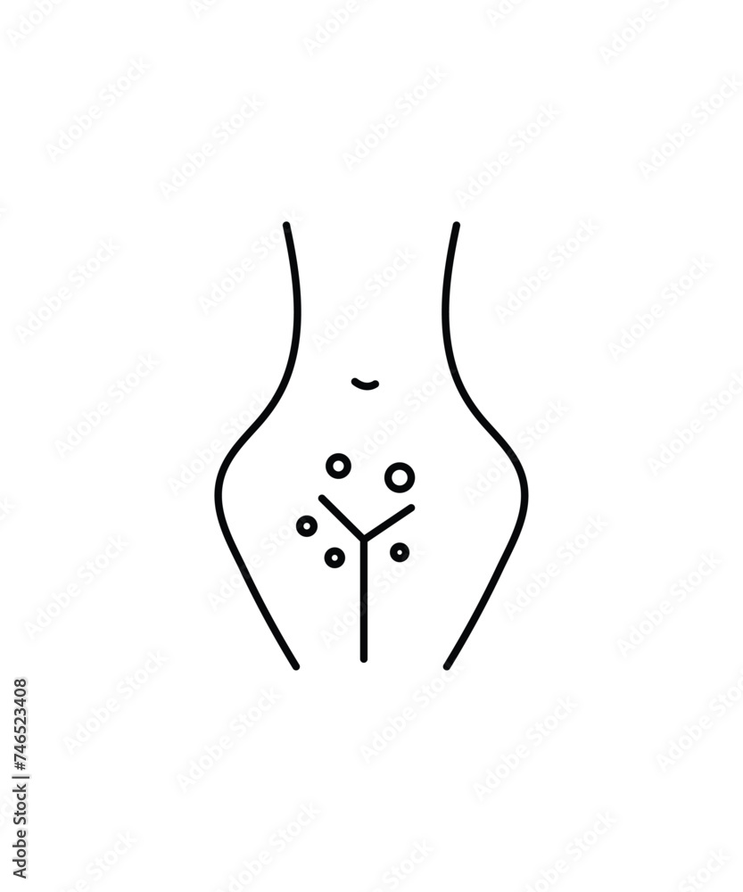 female infection icon, vector best line icon. female infection icon, vector best line icon.