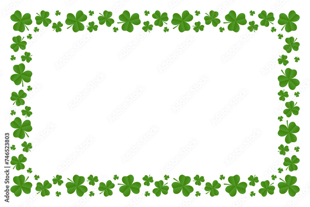 Rectangle frame of shamrocks. Vector graphics Rectangle frame of shamrocks. Vector graphics
