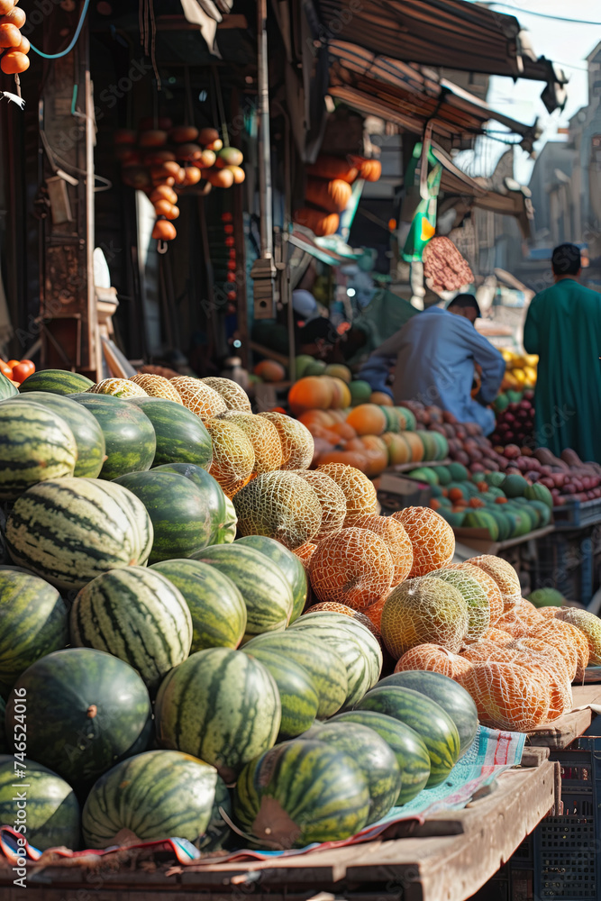 Melons on bazaar