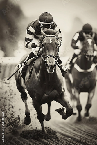 Horse Racing Photo shot on the final turn, straight to the finish line © Fabio