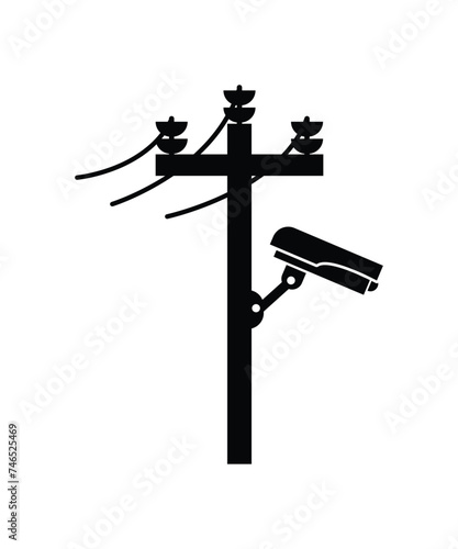 security camera on a pole icon, vector best flat icon.