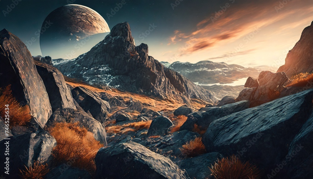 Fototapeta premium sunrise over the mountains