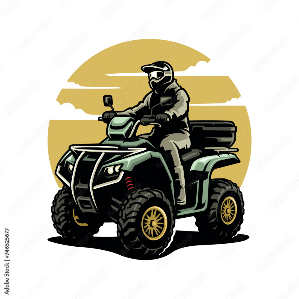 Quad Bike Adventure Vehicle Illustration Vector Quad Bike Adventure Vehicle Illustration Vector