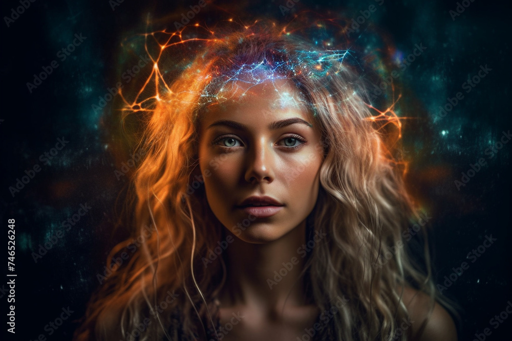 A woman radiates an inner energy A woman radiates an inner energy