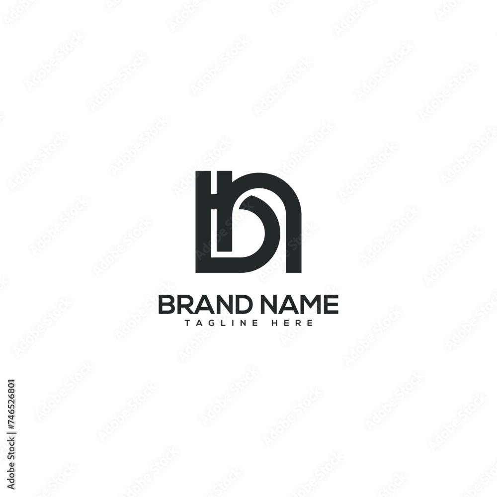 Alphabet BN NB letter logo design vector template. Initials monogram icon.