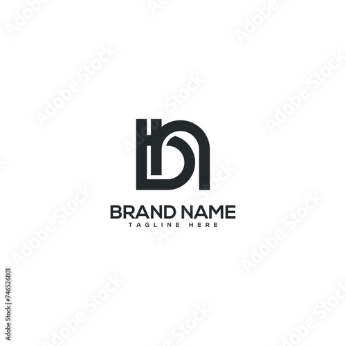 Alphabet BN NB letter logo design vector template. Initials monogram icon. photo