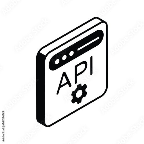 Isometric icon of application programming in trendy style, ready for premium use