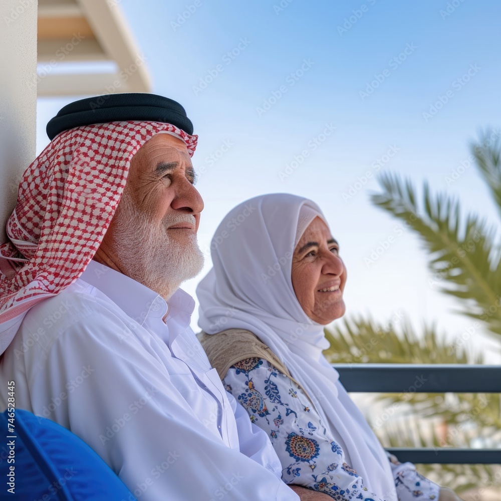 An Arabic Speaking Man and Woman Posing for the Camera