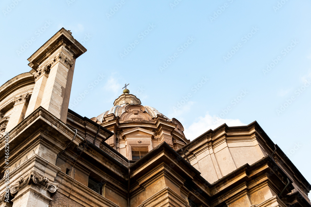 detail of a church in the center of Rome